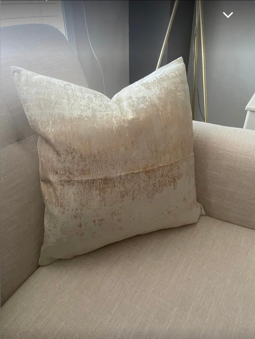 Luxurious Designer Champagne Cream Upholstered Metallic Bed Pillow Covers (3)